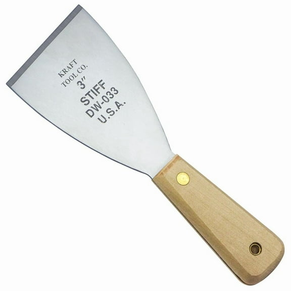Kraft Tool Scraper, Stiff, 3", SS, Handle Length: 4 in DW033