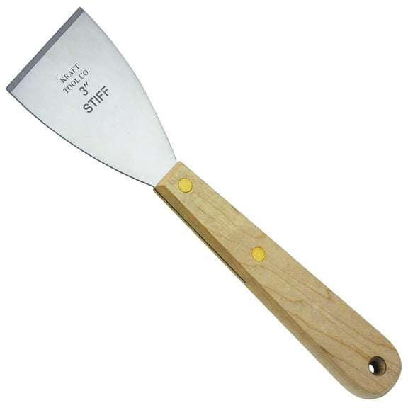 Kraft Tool Scraper, Stiff, 3", SS, Blade Type: Beveled DW034