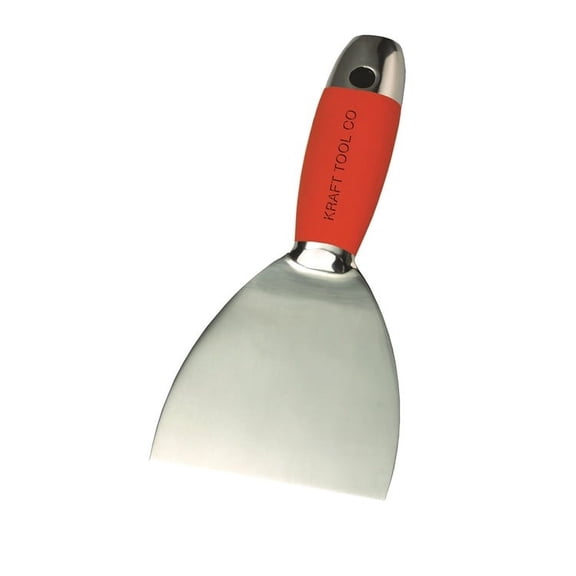 Kraft Tools DW729PFL 4"Feather Strong Stainless Steel Limber Joint Knife with Sure Grip Handle