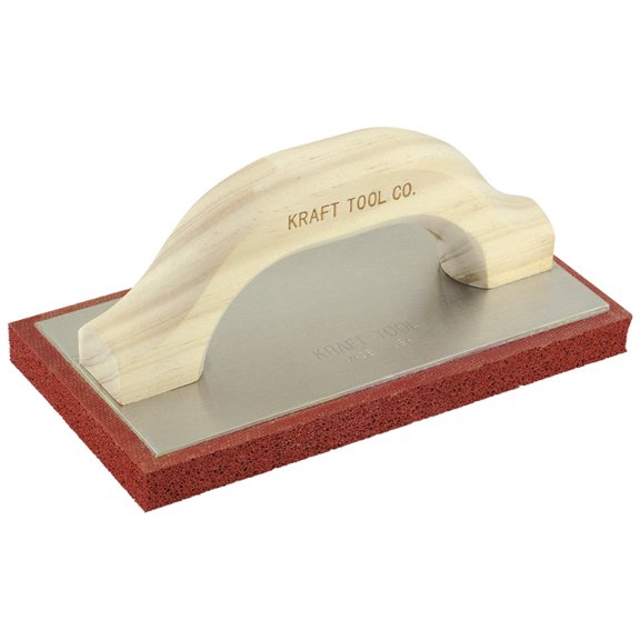 Kraft Tools PL372 10"x4"x3/4" Fine Cell Red Float w/Wood Handle