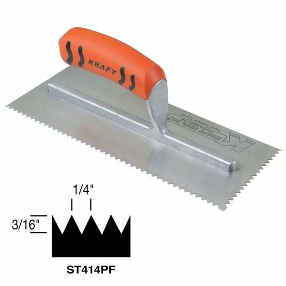 Trowel,V-Notch,11in. L x 4-1/2in. W ST414PF