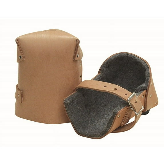 Kraft WL088 1" Thick Felt Leather Knee Pads (Pair)