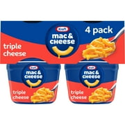 Kraft Mac and Cheese, 4 Cups, for Easy Dinner or Dinner Sides, Triple Cheese, No Artificial Flavors, Preservatives or Dyes, 2.05 oz