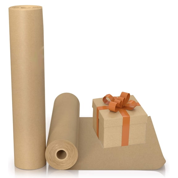 Kraft Wrapping Paper -11.8 x 98.5' Natural Kraft Wrapping Paper for Packing Recyclable Craft Construction and Packing Paper for Gift Wrapping, Packing Paper for Moving,Shipping, Floor Covering
