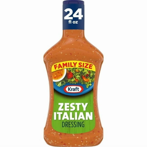Kraft Zesty Italian Salad Dressing Family Size 24 fl oz Bottle (Pack of 2)
