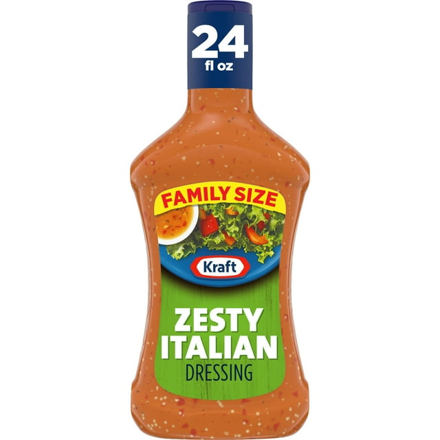 Kraft Zesty Italian Salad Dressing Family Size, 24 fl oz Bottle