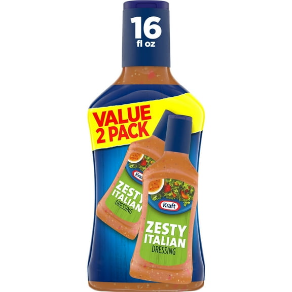 Kraft Zesty Italian Salad Dressing Value Pack, 2 ct Pack, 16 fl oz Bottles