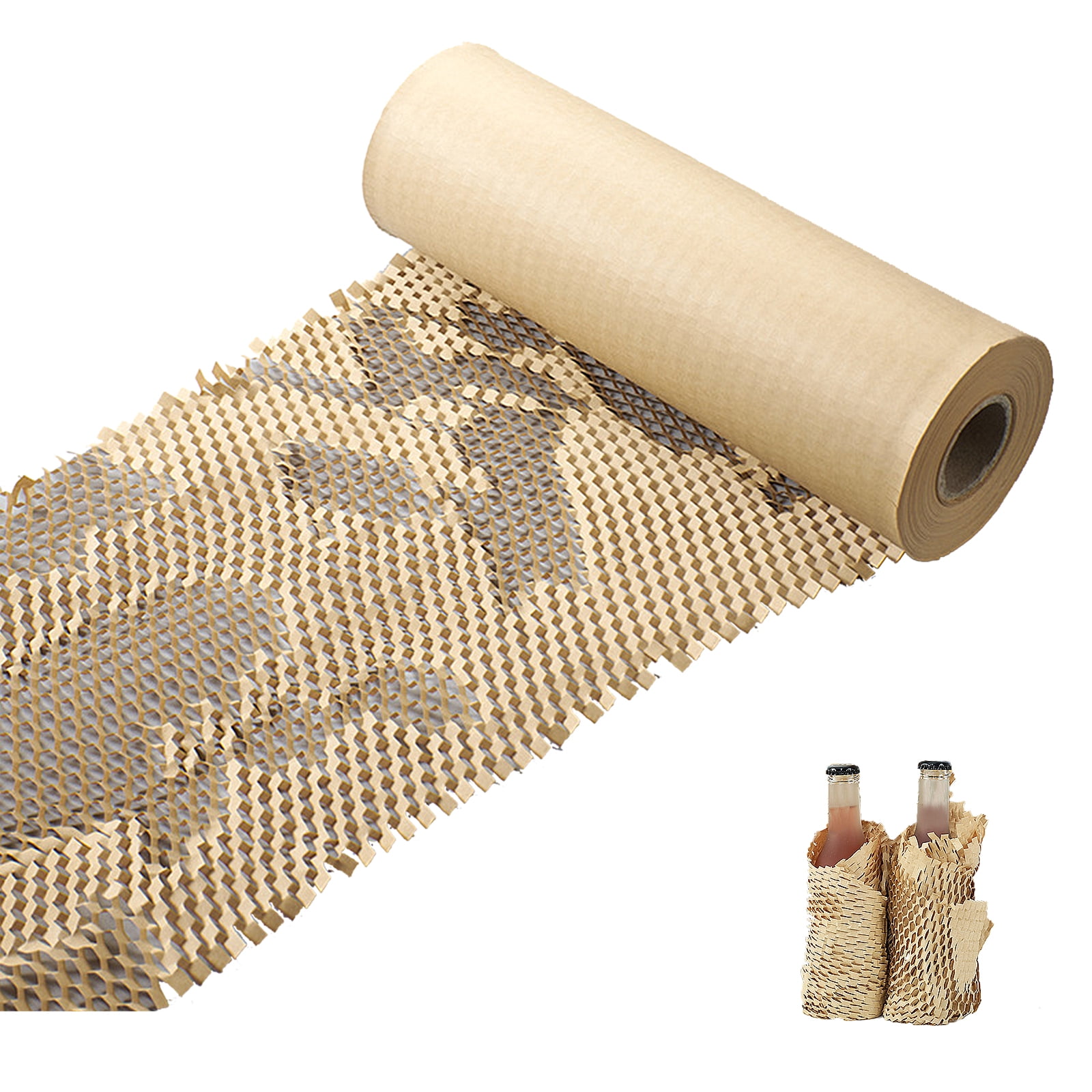 (Kraft color 30*50cm) Kraft paper honeycomb cushioning wrapping paper tear grid moisture-proof shock-absorbing filling paper (30*50cm) material kraft paper