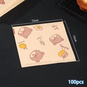 Kraft paper hamburger packaging bag | Oil-proof, leak-proof, biodegradable material | 100 pieces | The bear pattern is suitable for family parties or food delivery