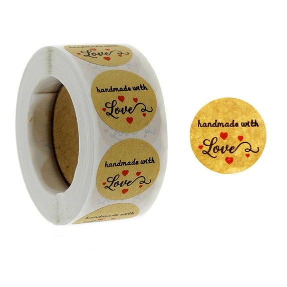 Kraft paper sealing stickers handmade stickers baking labels gift crafts holiday gift packaging decoration DA