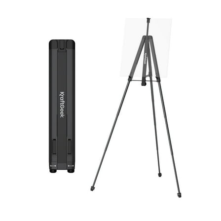 KraftGeek 65'' Portable Easel Stand for Painting, Plein Air Easel for Adults, Black
