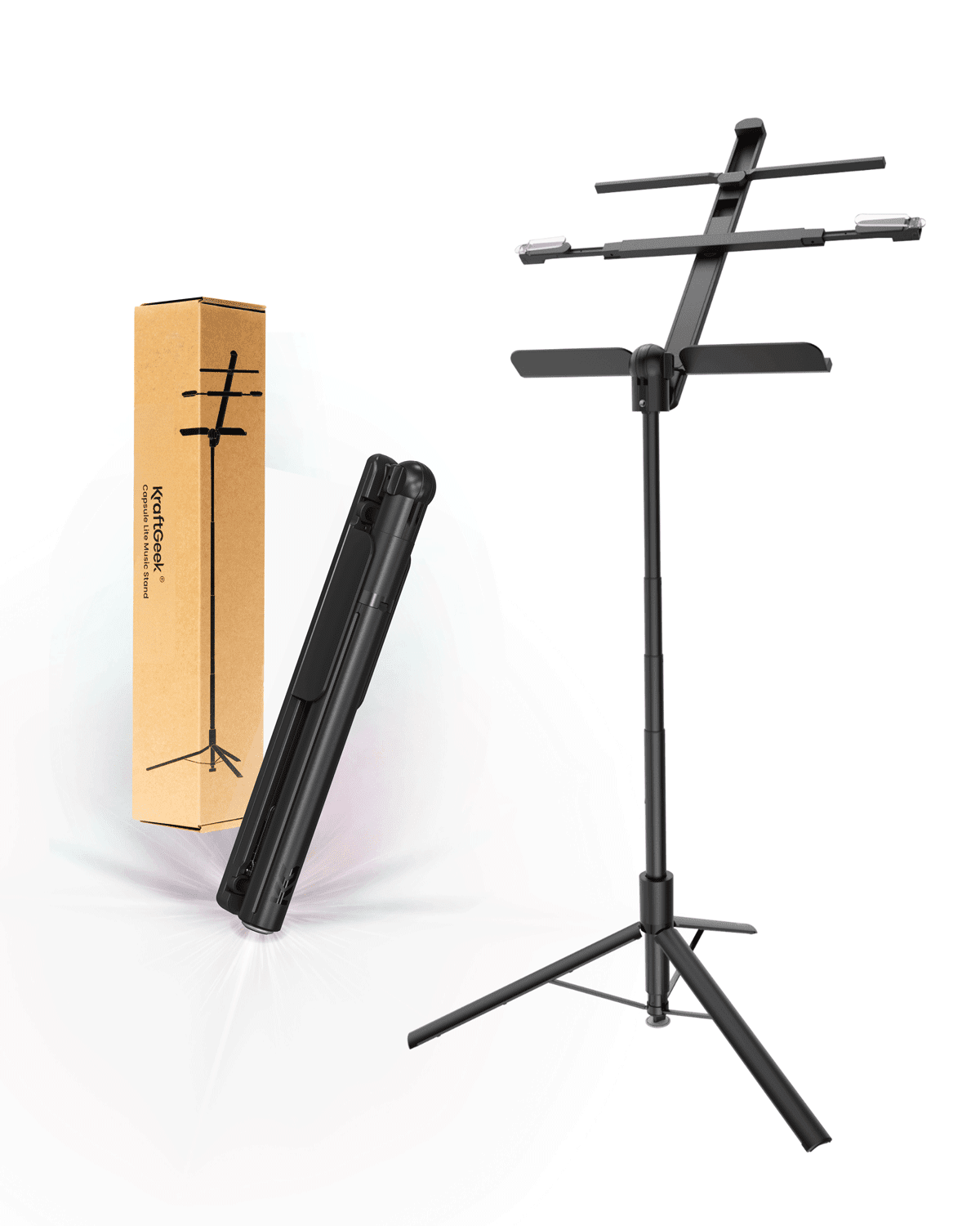 KraftGeek 66'' Capsule Lite Music Stand, Black
