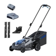 KraftSense 40V Cordless 18-Inch Push Lawn Mower with 4Ah Battery & Charger, 3600 RPM Brushless Motor, 2-in-1 Grass Bagging & Mulching, Single-Lever 6-Position Height, Collapsible Handle