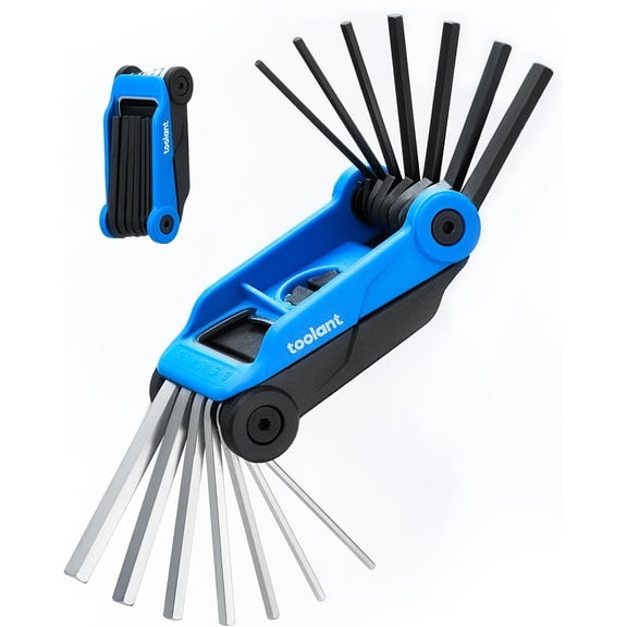 Kraftek toolant 14-Piece Folding Hex Key Set, SAE & Metric Allen Wrenches, CR-V Alloy Steel for Bike Repair & Home DIY