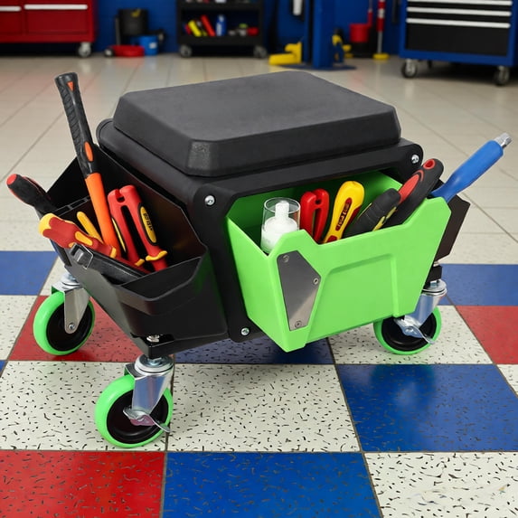 Technicians Stool Kraftlord Pro Heavy Duty Rolling Mechanic Stool | 330lb Capacity Shop ...