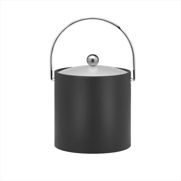 Bartenders Choice 3Qt Ice Bucket (Chrome Bale Handle & Astro Knob, Frosted Acrylic Cover): Black