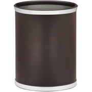 Sophisticates 13Qt Oval Wastebasket Brown with Polished Chrome