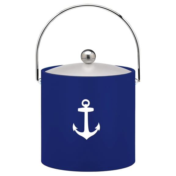Kraftware Kasualware Collection Anchor Ice Bucket, Blue- 3 Quart