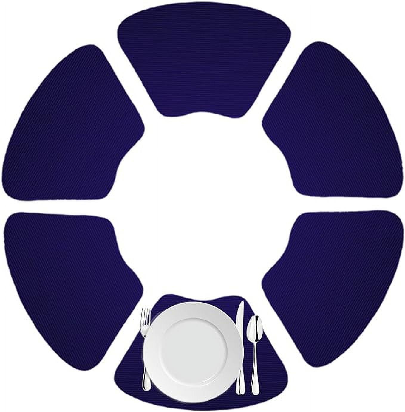 Kraftware Fishnet Wedge Placemats to Add Color to Any Round Outdoor Table (Set of 6) Navy Blue