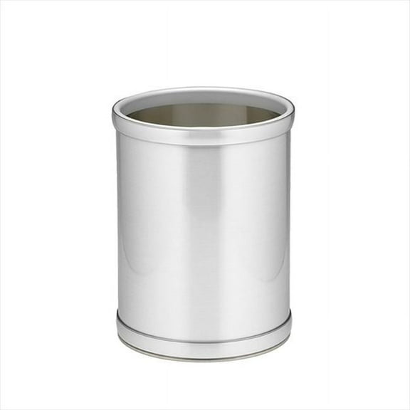 Mylar 8Qt Round Wastebasket (Brushed Chrome)
