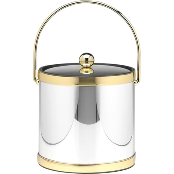 MYLAR 3Qt Ice Bucket with Bale Handle, Metal Cover, and Astro Knob