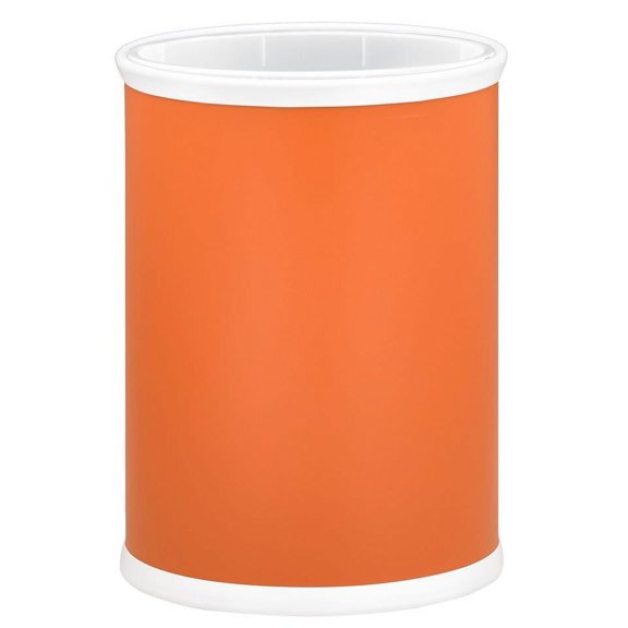 Kraftware Rainbow Collection Oval Wastebasket With Plastic Liner, Adds Fun Color To The Bathroom, Kids Bedroom and Entertaining Area, 13 Quart Capacity, 14 inch Height, Spice Orange