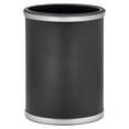 thumbnail image 1 of Kraftware Sophisticates Oval Wastebasket with Plastic Liner, Adds Classic Style to the Office Or Home, 13 Quart Capacity, Black with Brushed Chrome Trim, 1 of 2