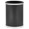 thumbnail image 1 of Kraftware Sophisticates Oval Wastebasket With Plastic Liner, Adds Classic Style To The Office Or Home, 13 Quart Capacity, Black With Polished Chrome Trim, 1 of 2