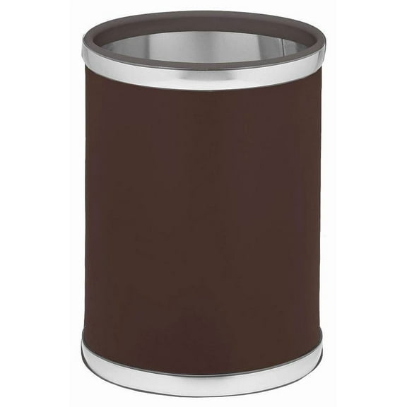 Kraftware Sophisticates with Brushed Chrome 10.75-inch Round Waste Basket