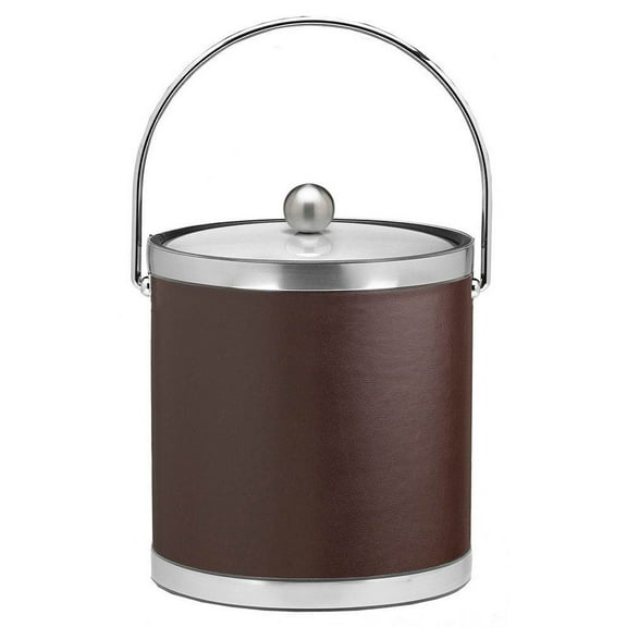 Kraftware Sophisticates with Brushed Chrome 3-quart Ice Bucket with Bale Handle and Metal Cover