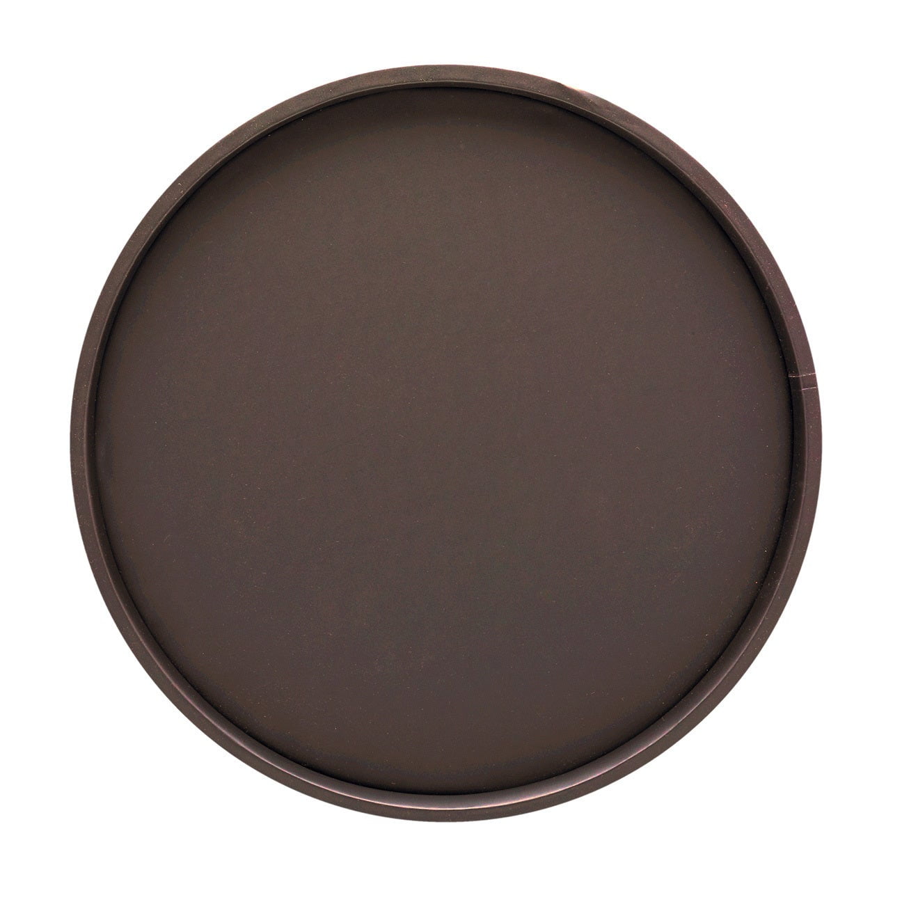 Sophisticates Brown Leatherette Tray with Polished Gold Rim