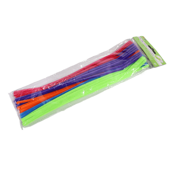 Krafty Kids Chenille Stems - Neon, Assorted Colors, 12", Package of 40