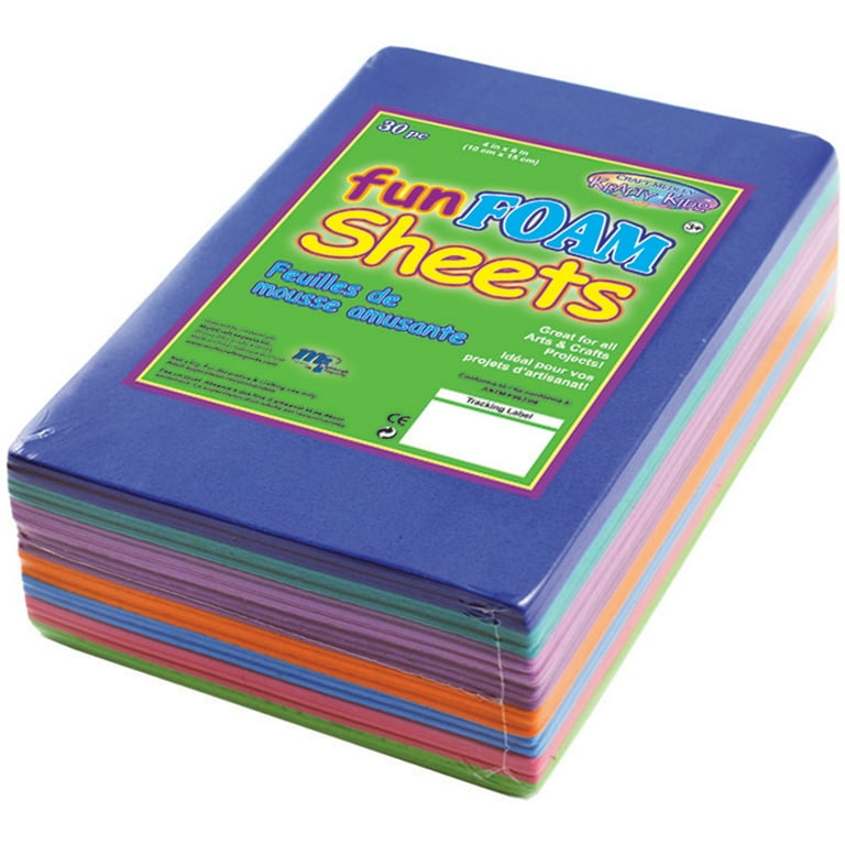 Krafty Kids Foam Sheets 4 X6 1.5mm 30 Pkg Fashion Colors
