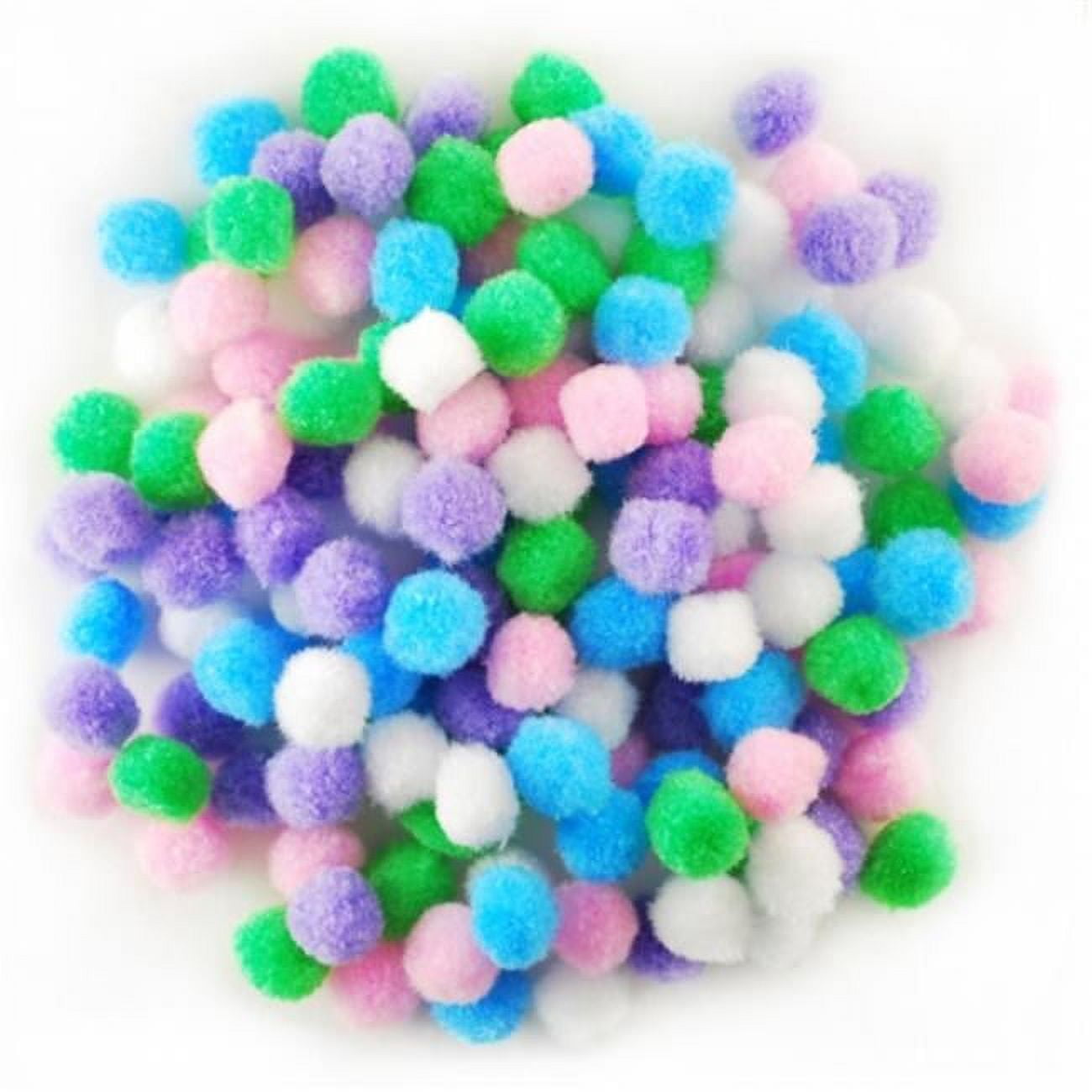 Colorations Super Fluffy Soft Acrylic Mini Pom Poms, Set of 450, 1/4 to 1/2  inch, Resealable Bag, for Kids, Arts & Crafts, DIY Crafts, Hobby Supplies
