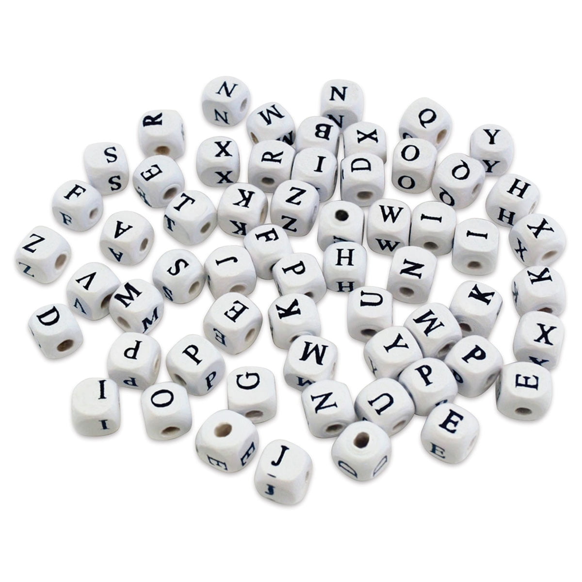 Alphabet Beads 6mm 160/Pkg-White With Black Letters, 160/Pkg - Fry's Food  Stores