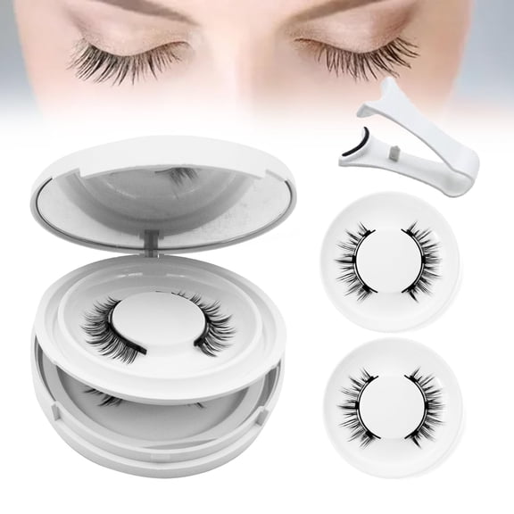Krafty Magnetic Eyelashes,No Glue Needed Magnetic Eyelashes,Reusabl Natural Look Magnetic Eyelashes with Applicator(2 Pcs)