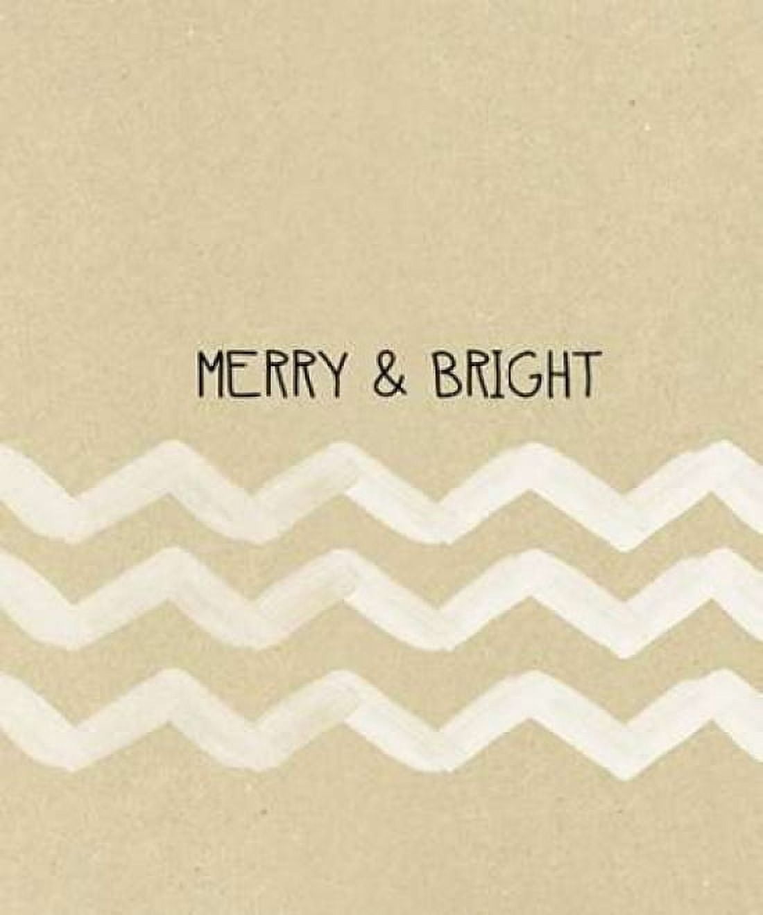 Krafty Merry and Bright White Chevron Canvas Art - Linda Woods (20 x 24)