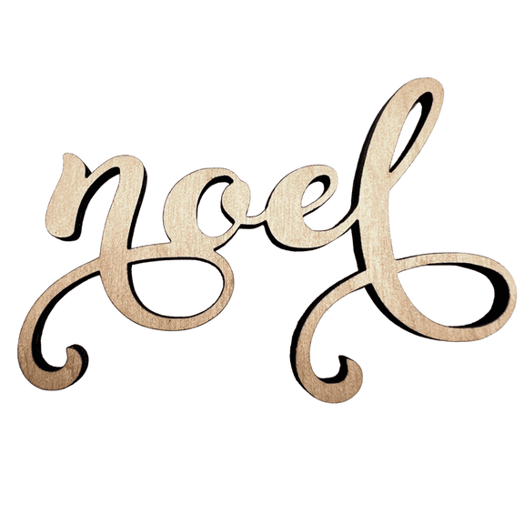 Krafty Supply 1/4" Birch Wood Noel- Script Font | Christmas Crafts | Merry Christmas wood | Christmas wreath | Christmas Door hanger | Wood Letter | Wood Words | Craft Letters | 7"