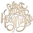 thumbnail image 1 of Krafty Supply 1/4" Birch Wood Silent Night Holy Night Wood Words Cutout | Christmas Crafts | Christmas wreath | Christmas Door hanger | Wood Shapes | 18", 1 of 4