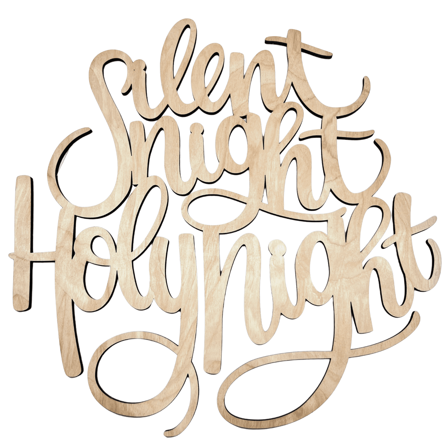 Krafty Supply 1/4" Birch Wood Silent Night Holy Night Wood Words Cutout | Christmas Crafts ...