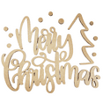 thumbnail image 1 of Krafty Supply 1/8" MDF Merry Christmas with Tree and Snow Wood Words Cutout | Merry Christmas wood | Christmas wreath | Christmas Door hanger | Wood Shapes | 18", 1 of 4