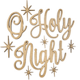 thumbnail image 1 of Krafty Supply 1/8" MDF O Holy Night with Stars Wood Words Cutout | Merry Christmas wood | Christmas wreath | Christmas Door hanger | Wood Shapes | 4", 1 of 4