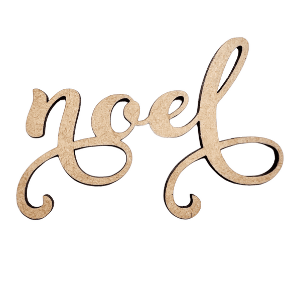 Krafty Supply 1/8" MDF Wood Noel- Script Font | Christmas Crafts | Merry Christmas wood | Christmas wreath | Christmas Door hanger | Wood Letter | Wood Words | Craft Letters | 9"