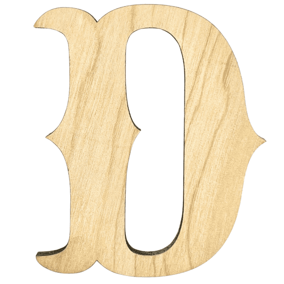 Krafty Supply 10" Tall Birch Plywood Letter D |1/4" Thick | Western Railroad | Wooden Letters | Craft Alphabet