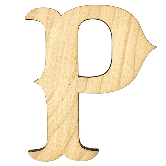 Krafty Supply 10" Tall Birch Plywood Letter P |1/4" Thick | Western Railroad | Wooden Letters | Craft Alphabet