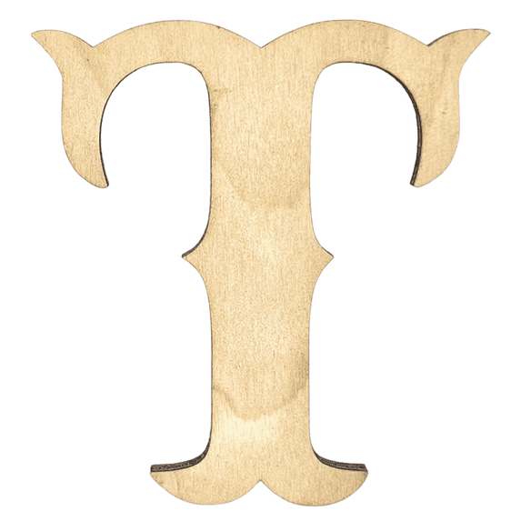Krafty Supply 10" Tall Birch Plywood Letter T |1/4" Thick | Western Railroad | Wooden Letters | Craft Alphabet
