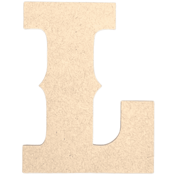 Krafty Supply 10" Tall Western Block - MDF Letter L | 1/4" Thick | Unfinished Wooden Letters | Craft Alphabet Initials