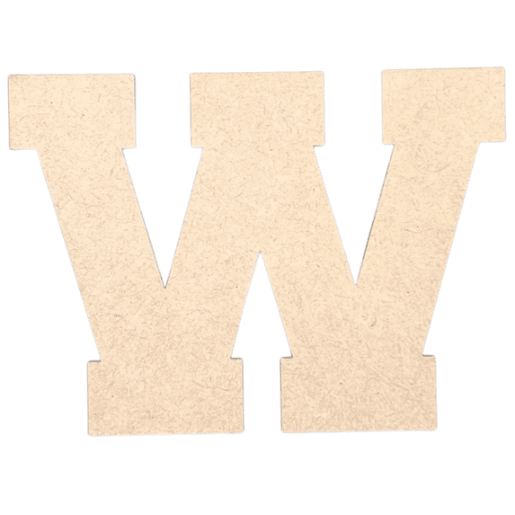 Krafty Supply - 12" Tall MDF Letter W | 1/8" Thick |Collegiate|Wooden Letter|Craft Alphabet Initials