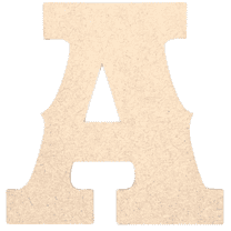 Krafty Supply 12" Tall Western Block - MDF Letter A | 1/4" Thick | Unfinished Wooden Letters | Craft Alphabet Initials