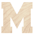 thumbnail image 1 of Krafty Supply - 16" Tall Birch Letter M | 1/4" Birch Plywood |Collegiate|Wooden Letter|Craft Alphabet Initials, 1 of 4